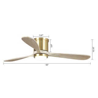 52" Mayna Hamptons Modern Flush Mount Reversible Ceiling Fan with LED Lighting and Remote Control
