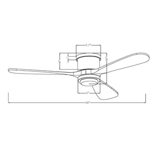 52" Mayna Hamptons Modern Flush Mount Reversible Ceiling Fan with LED Lighting and Remote Control
