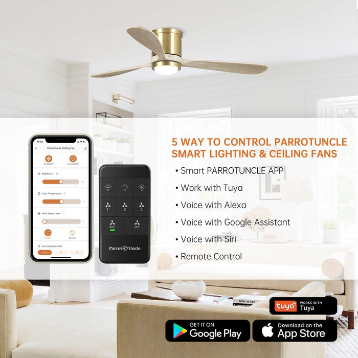 52" Mayna Smart Fan with LED Light - ParrotUncle