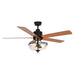 52" Mumbai Industrial Downrod Mount Reversible Ceiling Fan with Lighting and Remote Control - ParrotUncle