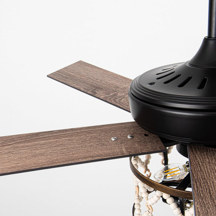 52" New Delhi Industrial Downrod Mount Reversible Ceiling Fan with Lighting and Remote Control - ParrotUncle