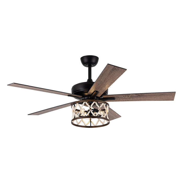 52" New Delhi Industrial Downrod Mount Reversible Ceiling Fan with Lighting and Remote Control - ParrotUncle