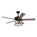 52" New Delhi Industrial Downrod Mount Reversible Ceiling Fan with Lighting and Remote Control - ParrotUncle