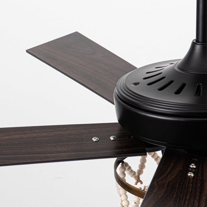 52" New Delhi Industrial Downrod Mount Reversible Ceiling Fan with Lighting and Remote Control - ParrotUncle