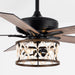 52" New Delhi Industrial Downrod Mount Reversible Ceiling Fan with Lighting and Remote Control - ParrotUncle