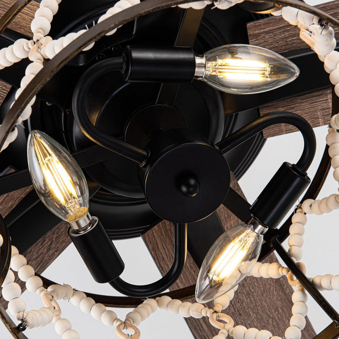 52" New Delhi Industrial Downrod Mount Reversible Ceiling Fan with Lighting and Remote Control - ParrotUncle