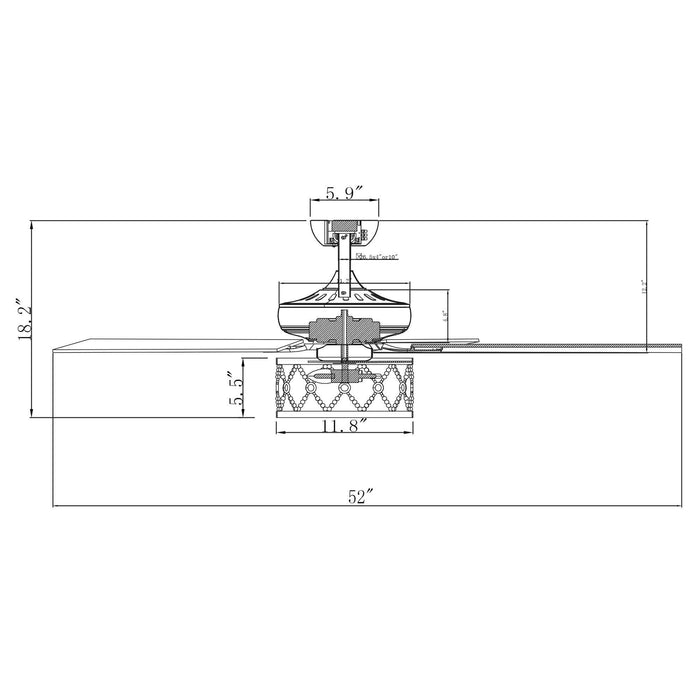 52" New Delhi Industrial Downrod Mount Reversible Ceiling Fan with Lighting and Remote Control - ParrotUncle