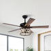 52" New Delhi Industrial Downrod Mount Reversible Ceiling Fan with Lighting and Remote Control - ParrotUncle
