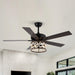 52" New Delhi Industrial Downrod Mount Reversible Ceiling Fan with Lighting and Remote Control - ParrotUncle