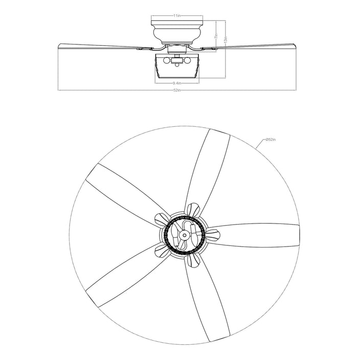 52" Panipat Modern Chrome Flush Mount Reversible Crystal Ceiling Fan with Lighting and Remote Control - ParrotUncle