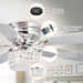 52" Panipat Modern Chrome Flush Mount Reversible Crystal Ceiling Fan with Lighting and Remote Control - ParrotUncle