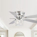 52" Panipat Modern Chrome Flush Mount Reversible Crystal Ceiling Fan with Lighting and Remote Control - ParrotUncle