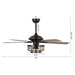 52" Paquette Industrial Downrod Mount Reversible Ceiling Fan with Lighting and Remote Control - ParrotUncle