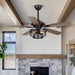 52" Paquette Industrial Downrod Mount Reversible Ceiling Fan with Lighting and Remote Control - ParrotUncle