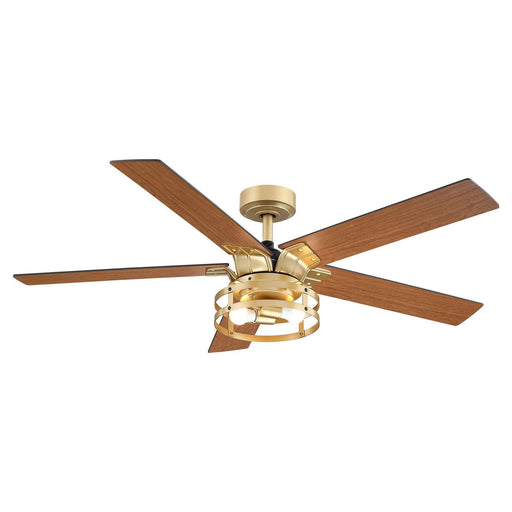 52" Prayag Industrial Downrod Mount Reversible Ceiling Fan with Lighting and Remote Control - ParrotUncle