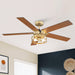 52" Prayag Industrial Downrod Mount Reversible Ceiling Fan with Lighting and Remote Control - ParrotUncle
