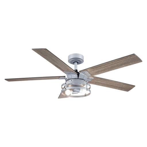 52" Prayag Industrial Downrod Mount Reversible Ceiling Fan with Lighting and Remote Control - ParrotUncle