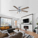 52" Prayag Industrial Downrod Mount Reversible Ceiling Fan with Lighting and Remote Control - ParrotUncle