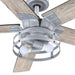 52" Prayag Industrial Downrod Mount Reversible Ceiling Fan with Lighting and Remote Control - ParrotUncle