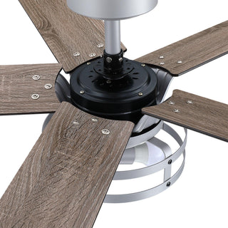 52" Prayag Industrial Downrod Mount Reversible Ceiling Fan with Lighting and Remote Control