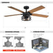 52" Prayag Industrial Downrod Mount Reversible Ceiling Fan with Lighting and Remote Control - ParrotUncle