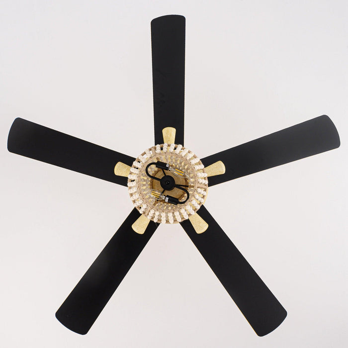 52" Pune Farmhouse Downrod Mount Reversible Ceiling Fan with Lighting and Remote Control - ParrotUncle