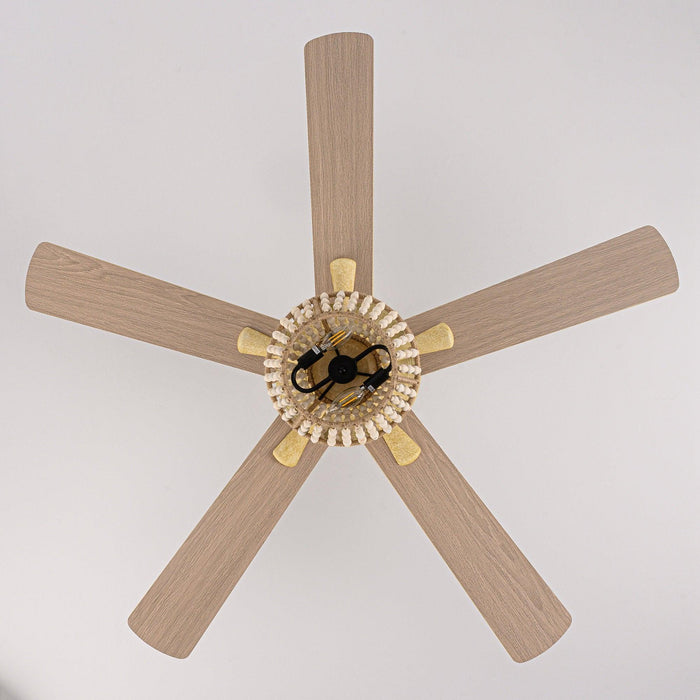 52" Pune Farmhouse Downrod Mount Reversible Ceiling Fan with Lighting and Remote Control - ParrotUncle