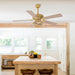 52" Pune Farmhouse Downrod Mount Reversible Ceiling Fan with Lighting and Remote Control - ParrotUncle