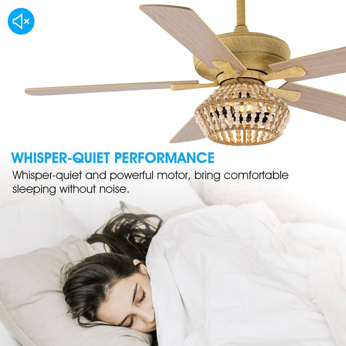 52" Pune Farmhouse Downrod Mount Reversible Ceiling Fan with Lighting and Remote Control - ParrotUncle