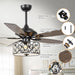 52" Tibuh Modern Downrod Mount Reversible Crystal Ceiling Fan with Lighting and Remote Control - ParrotUncle