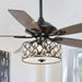52" Tibuh Modern Downrod Mount Reversible Crystal Ceiling Fan with Lighting and Remote Control - ParrotUncle