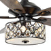 52" Tibuh Modern Downrod Mount Reversible Crystal Ceiling Fan with Lighting and Remote Control - ParrotUncle