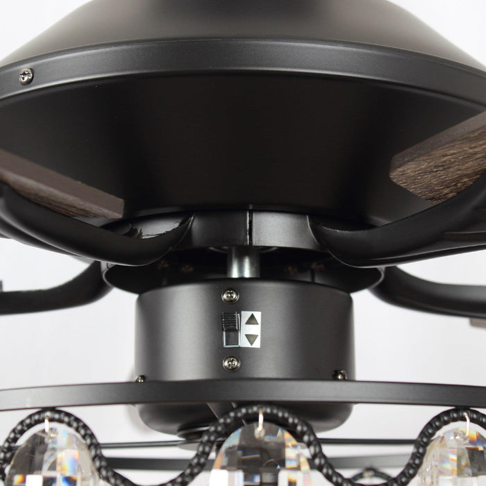 52" Tibuh Modern Downrod Mount Reversible Crystal Ceiling Fan with Lighting and Remote Control - ParrotUncle