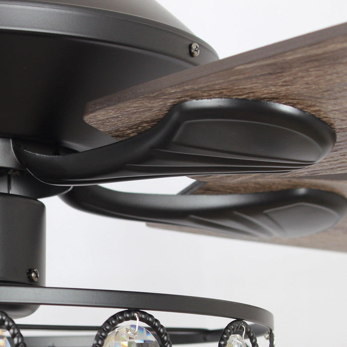 52" Tibuh Modern Downrod Mount Reversible Crystal Ceiling Fan with Lighting and Remote Control - ParrotUncle