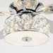 52" Tibuh Modern Downrod Mount Reversible Crystal Ceiling Fan with Lighting and Remote Control - ParrotUncle