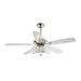 52" Tibuh Modern Downrod Mount Reversible Crystal Ceiling Fan with Lighting and Remote Control - ParrotUncle
