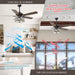 52" Tibuh Modern Downrod Mount Reversible Crystal Ceiling Fan with Lighting and Remote Control - ParrotUncle
