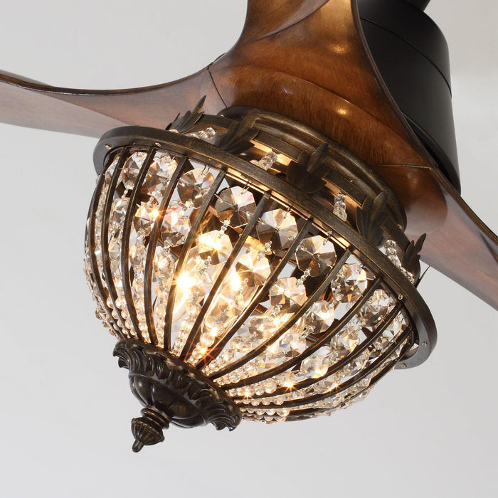 52" Vicky Rustic DC Motor Downrod Mount Reversible Ceiling Fan with Lighting and Remote Control - ParrotUncle