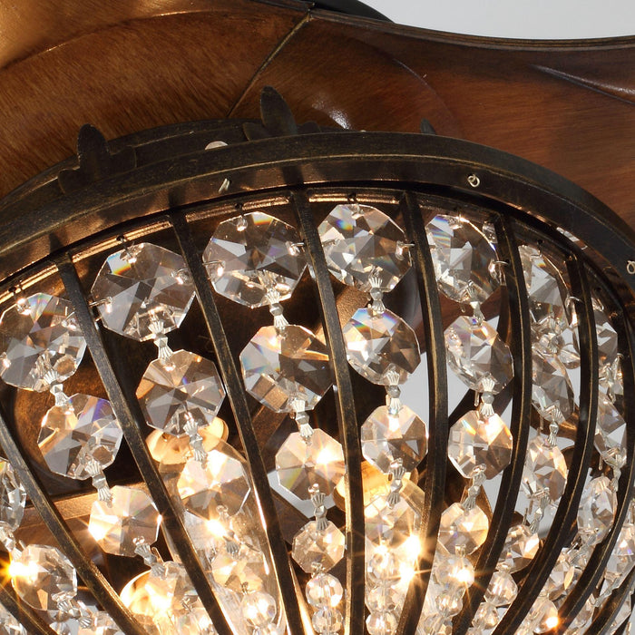 52" Vicky Rustic DC Motor Downrod Mount Reversible Ceiling Fan with Lighting and Remote Control - ParrotUncle