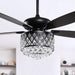 52" Wethington Modern Downrod Mount Reversible Crystal Ceiling Fan with Lighting and Remote Control - ParrotUncle