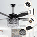 52" Wethington Modern Downrod Mount Reversible Crystal Ceiling Fan with Lighting and Remote Control - ParrotUncle