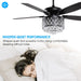 52" Wethington Modern Downrod Mount Reversible Crystal Ceiling Fan with Lighting and Remote Control - ParrotUncle
