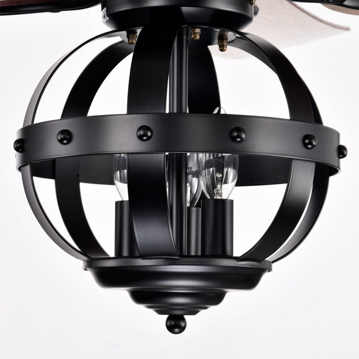 52" Wilburton Industrial Downrod Mount Reversible Ceiling Fan with Lighting and Remote Control - ParrotUncle