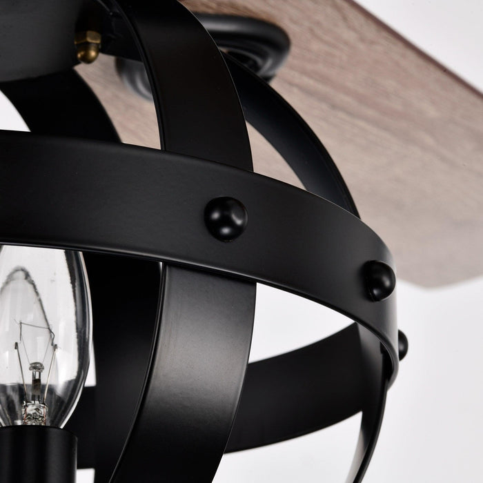 52" Wilburton Industrial Downrod Mount Reversible Ceiling Fan with Lighting and Remote Control - ParrotUncle