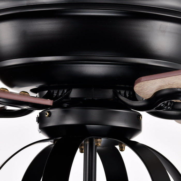 52" Wilburton Industrial Downrod Mount Reversible Ceiling Fan with Lighting and Remote Control - ParrotUncle