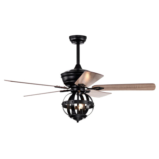 52" Wilburton Industrial Downrod Mount Reversible Ceiling Fan with Lighting and Remote Control - ParrotUncle