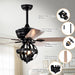 52" Wilburton Industrial Downrod Mount Reversible Ceiling Fan with Lighting and Remote Control - ParrotUncle