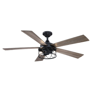 52" Windmill Modern Downrod Mount Reversible Ceiling Fan with Lighting and Remote Control - ParrotUncle