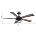 52" Windmill Modern Downrod Mount Reversible Ceiling Fan with Lighting and Remote Control - ParrotUncle