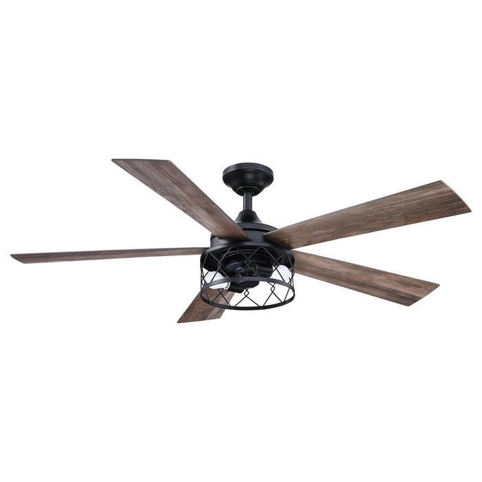 52" Windmill Modern Downrod Mount Reversible Ceiling Fan with Lighting and Remote Control - ParrotUncle